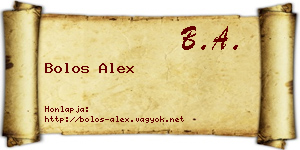 Bolos Alex névjegykártya